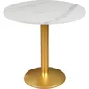 Round Modern Dinning Table Bistro Table Tulip Table with Faux Marble top,Easy Assemble,Sturdy Metal Frame Diameter 30in*H28.54in 1