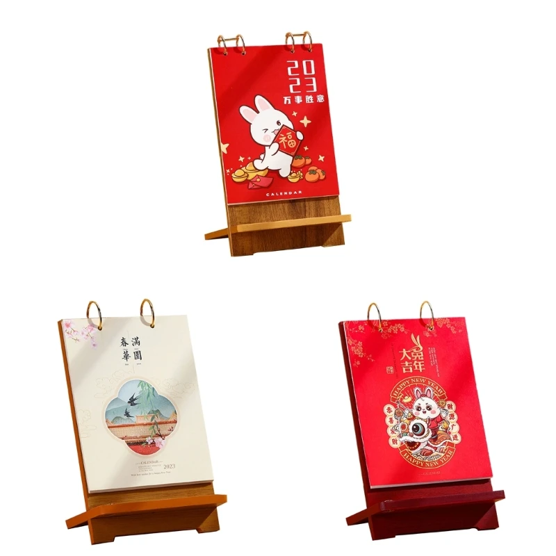 

Настольный стол на 2023 год с деревянной подставкой, ежемесячный календарь-планировщик для дома, Прямая поставка