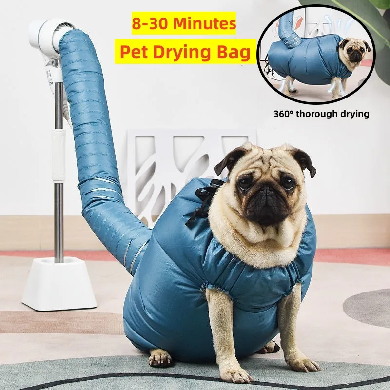 Pet Dogs Drying Bags Portable Foldable Household Pet Hair Bag for grooming and cleaning Hair Bag Efficient Dry Tool Kit dog grooming vacuum,pet hair dryer,pet hair dryer bracket