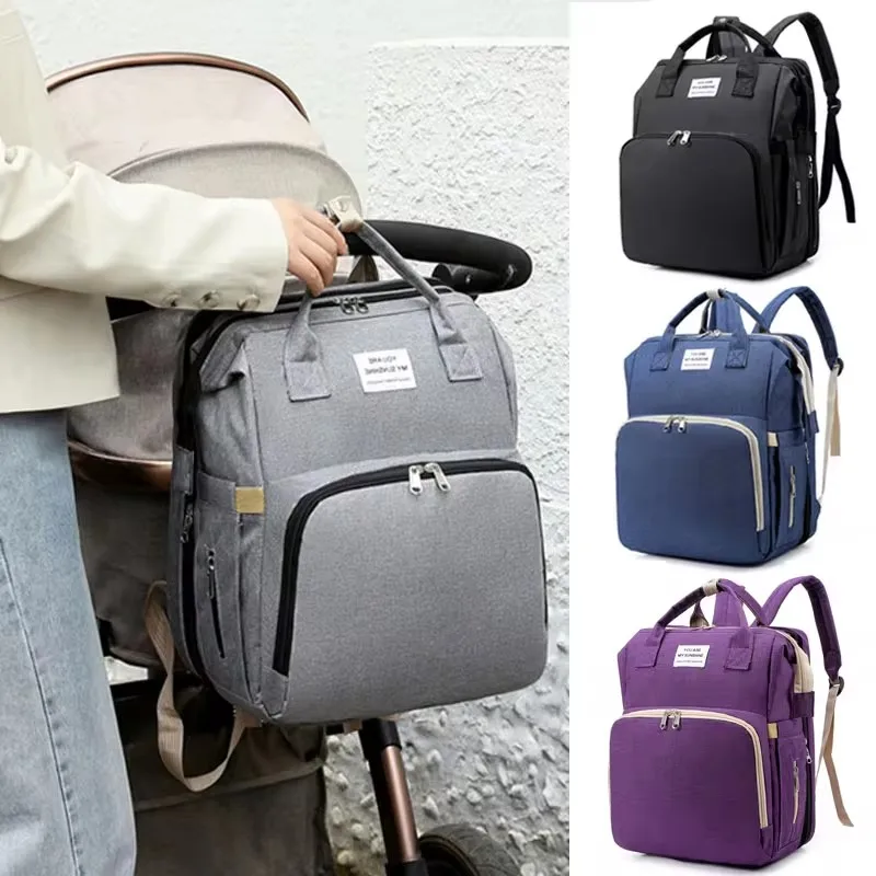 Folding Mommy Diaper Bags Baby Bed Fashion Women's Bag Maternity Nappy Diaper Bags Travel Milk Bottle Backpack Nursing diaper bag diaper backpack