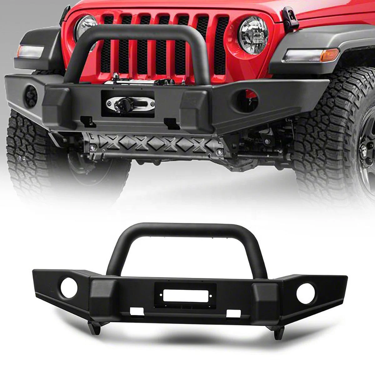 

Full-Width Front Bumper For 18-22 Jeep Wrangler JL & Gladiator JT