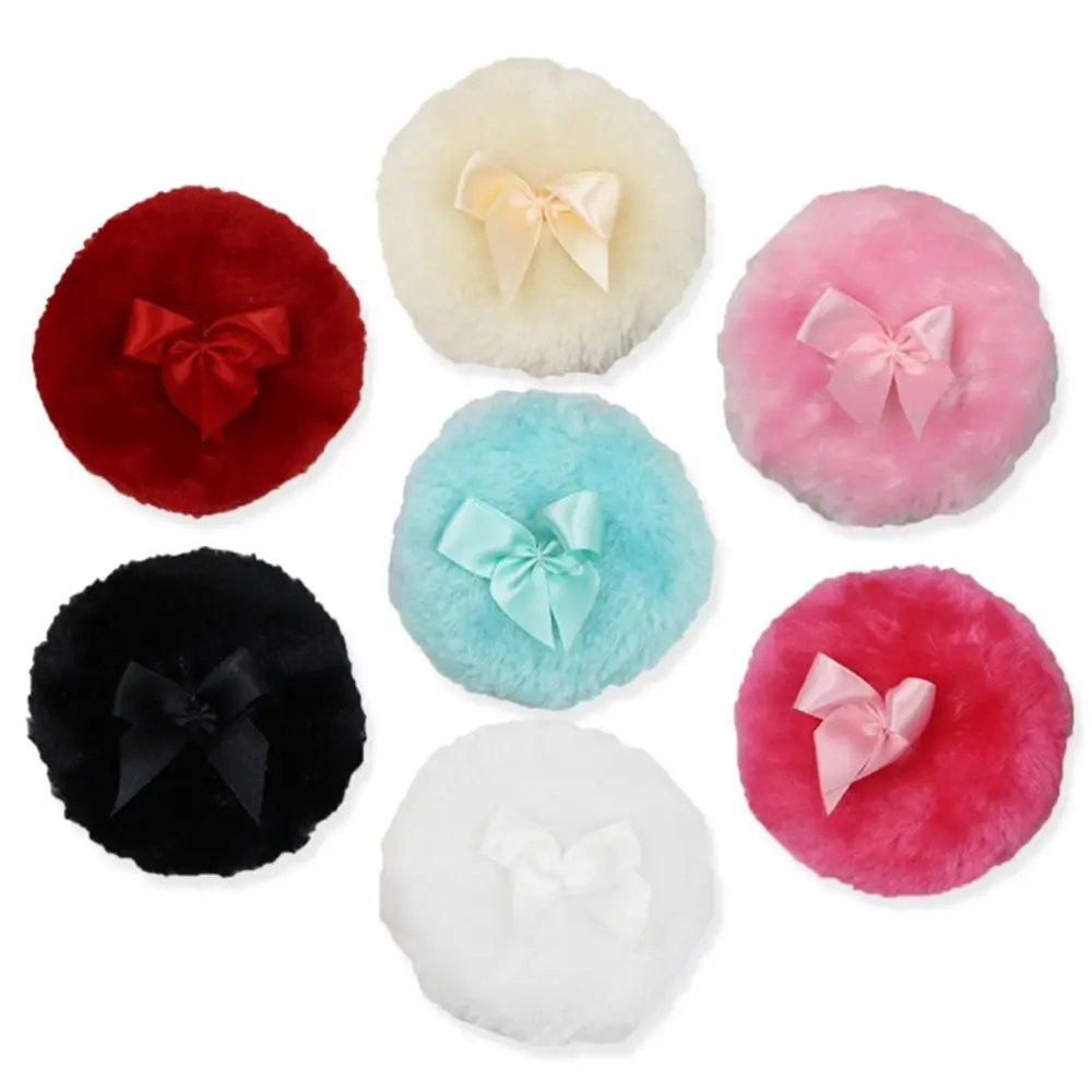 Description Picture 5 of itemLarge Fluffy Powder Sponge Puff Ultra Soft Washable Reusable Velour Face Body Powder Puff Loose Powder Puffs Wet Dry Makeup Tool