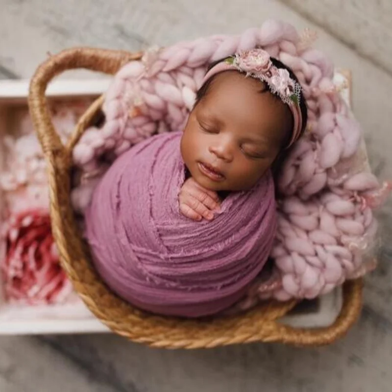 Soft Chunky Blanket Newborn Photography Prop Basket Mat Bump Layer Cushion Orange Baby Infant Photo Prop Accessory