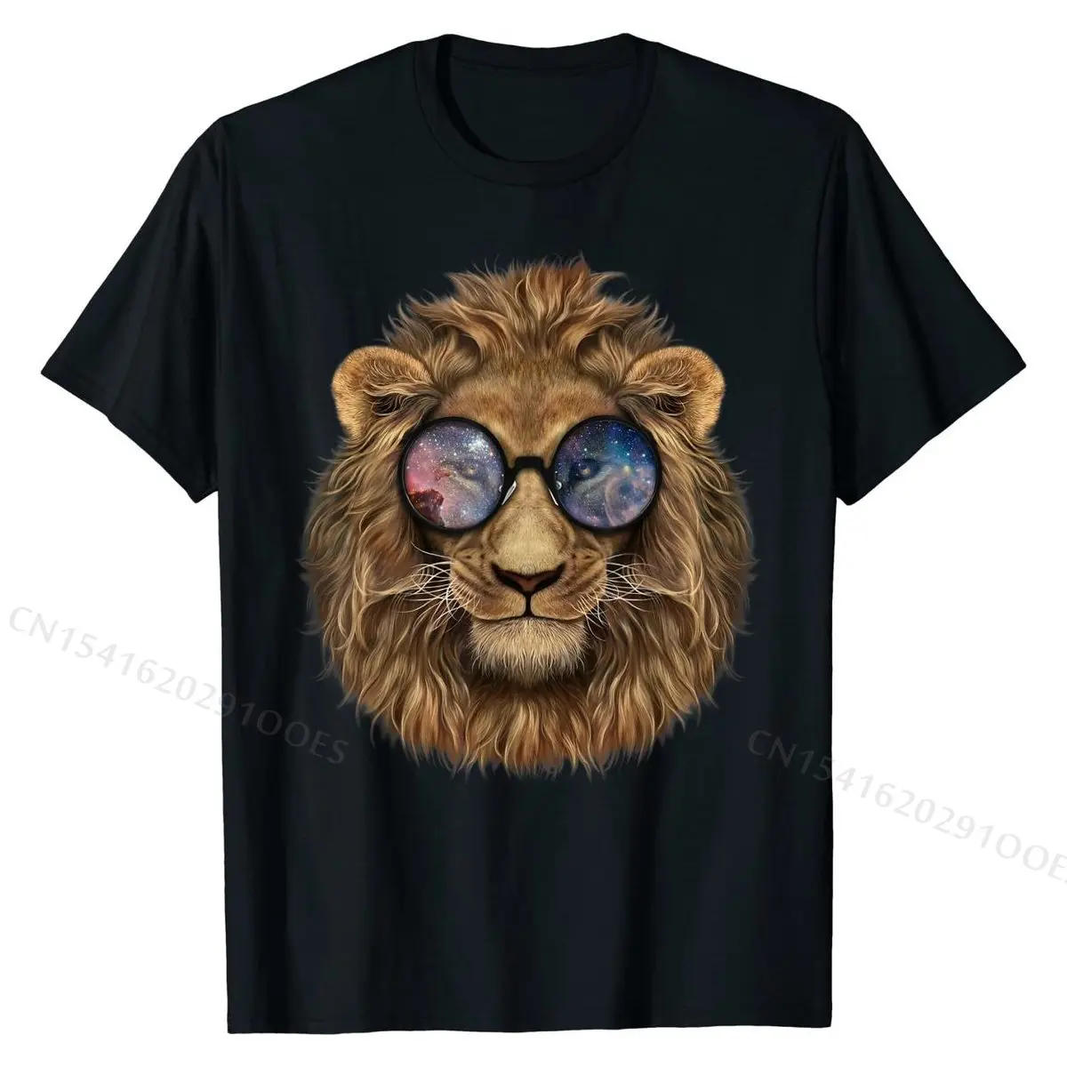 

Lion Wearing Space Galaxy Sunglass - T-Shirt Cotton Tees for Men Design T Shirts Normal Wholesale