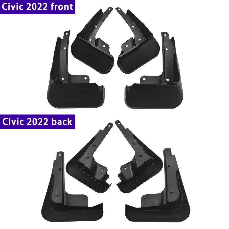 Фото 4 шт., брызговики для Honda Civic 11 поколения, LX Sedan 2022 2023 2024 №4