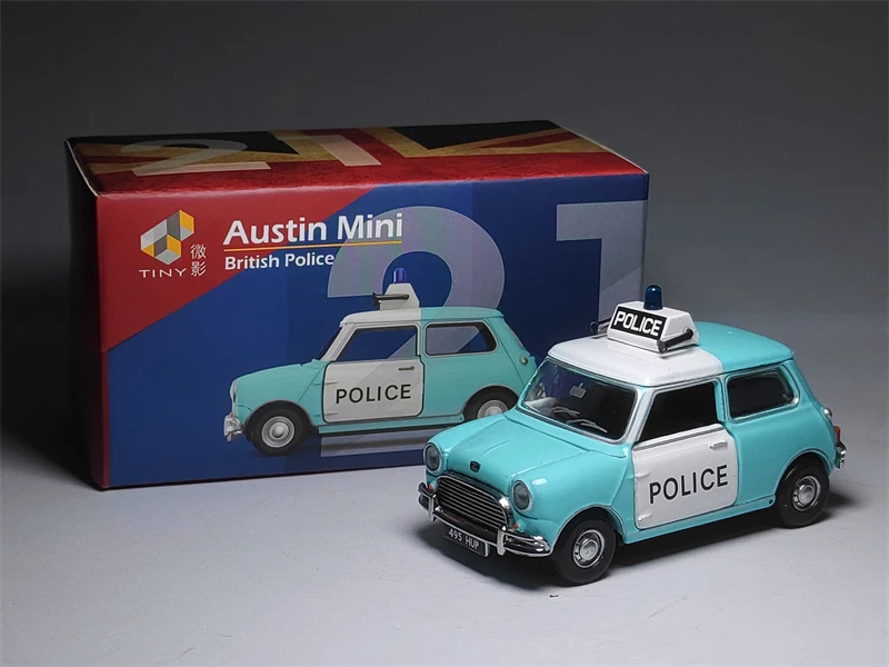 Tiny 1/50 21 Austin Mini British Police Die Cast Model Car Collection Limited