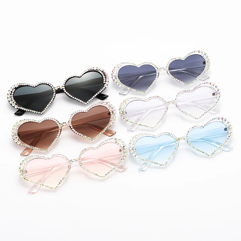 

New Fashion Women's Sunglasses Water Diamond Design Trend Retro Sun Glasses Large Frame Eyewear Cat Eye Glasses