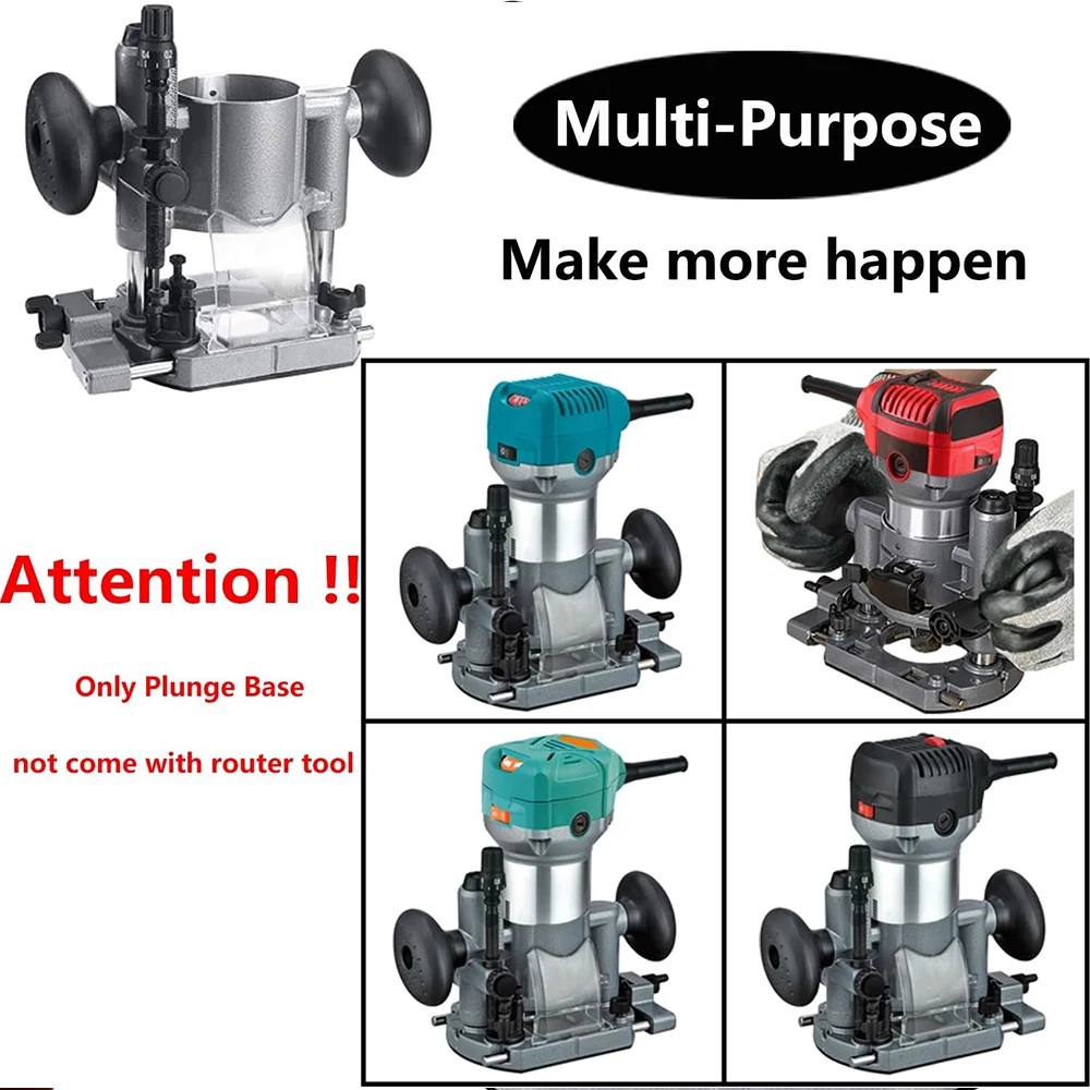 Aluminum Plunge Router Bracket Opening Carving Rack Compatible with 65mm Diameter for Electric Trimming Machine Power Tool