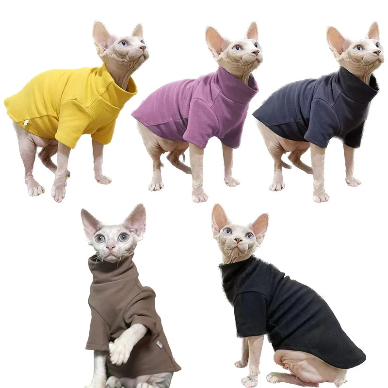 Sphynx Cat Clothing for Small Dogs Cats Turtleneck Coat Puppy Outfits Kitten Apprael French Bulldog Chihuahua Poodle Costumes pet clothes