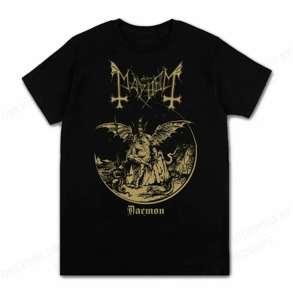 

Mens T-Shirt Rock Band Mayhem Black Metal T Shirt Vintage 100% Cotton Short Sleeve O-Neck T Shirt Women EU Size Unisex Tops