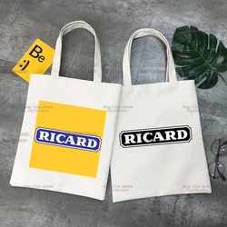 Ouzo Liquor Alcohol Ricard France Ouzo Poster Shopping Bag Storage Handbag Shoulder Tote Reusable Fashion Women Eco Bag