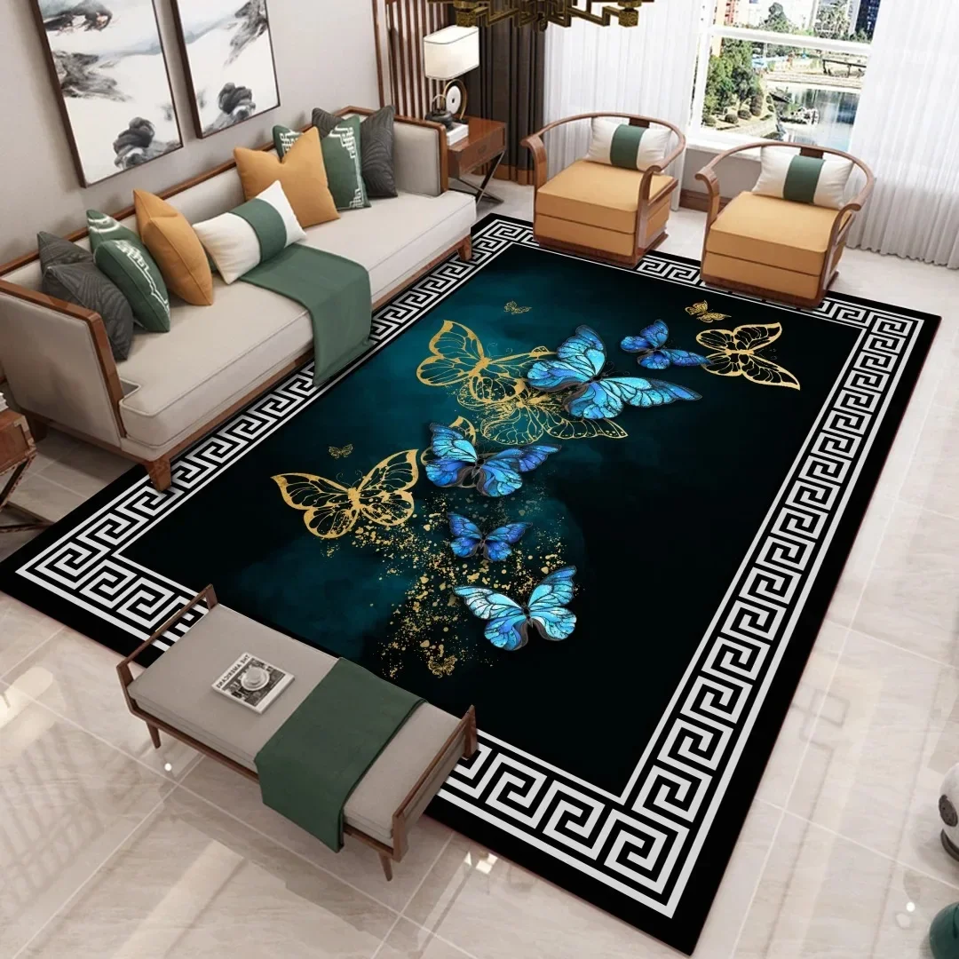 Cartoon Feather 3D Printing Carpets for Living room Bedroom Large Area Rugs Anti-Slip Bedside Floor Mats Nordic Home Big Carpet