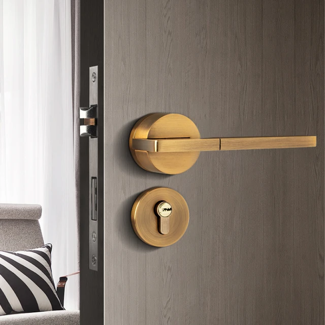 Indoor Household Door Handle For Home With Security Lock Key Set Aluminum  Alloy - Door Handles - AliExpress