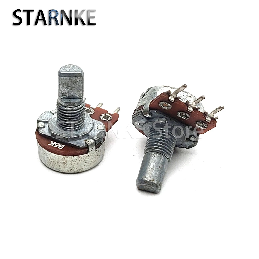2PCS 16 Type Single B5K B50K Audio Amplifier Volume Potentiometer 3-Pin Half Shaft Length 15MM