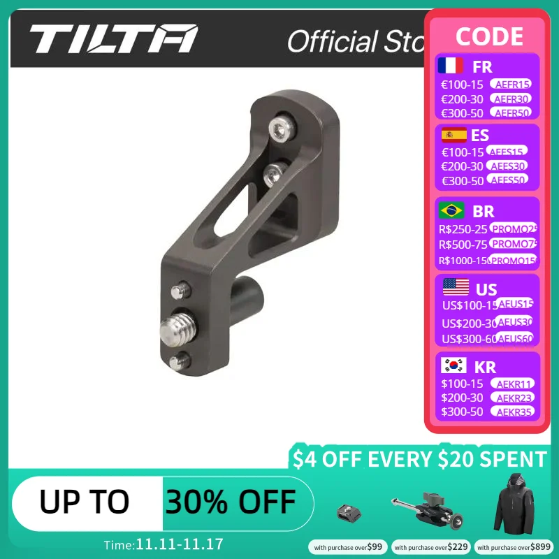 Acessório Tilta Advanced Left Side Handle para Tilta Full Câmera Cage para Sony A7c 20 Parafuso e Localizar Pinos Ta-aha7-lr-g