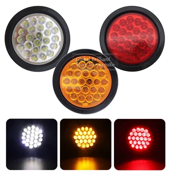 24V auto camion rimorchio luci posteriori posteriori rotonde girare luce Singal riflettore freno Stop indicatore laterale luci di avvertimento rosso giallo bianco