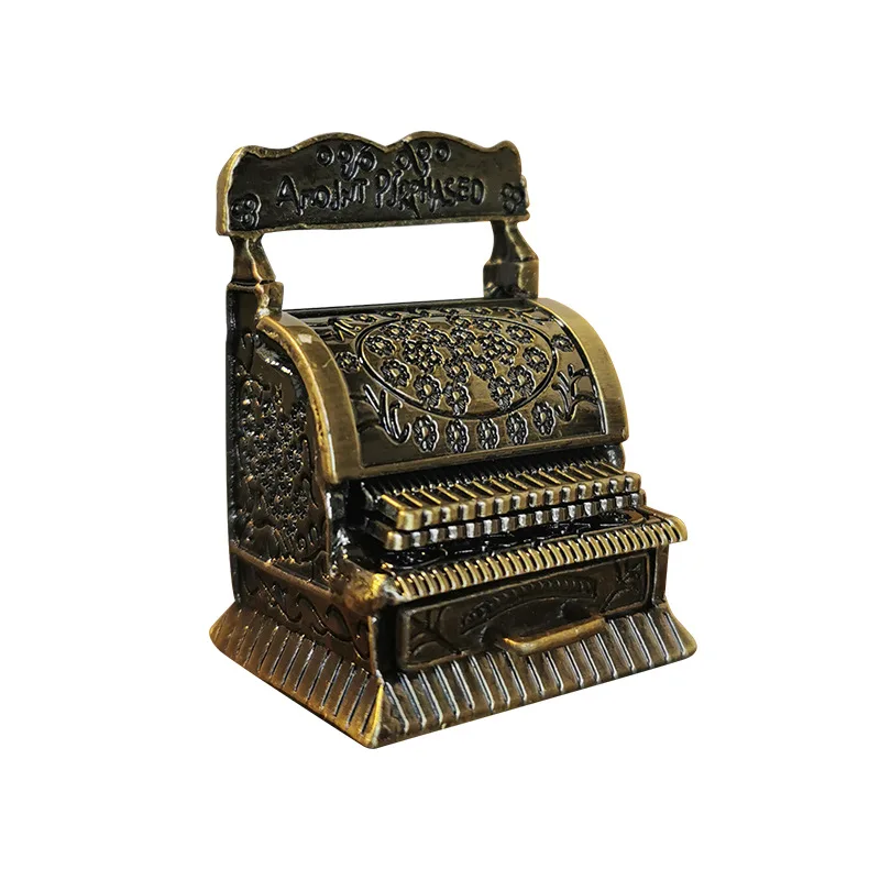 1/12 Dollhouse Miniature Accessories Mini Vintage Cash Register Simulation Furniture Model Toys for Doll House Decoration