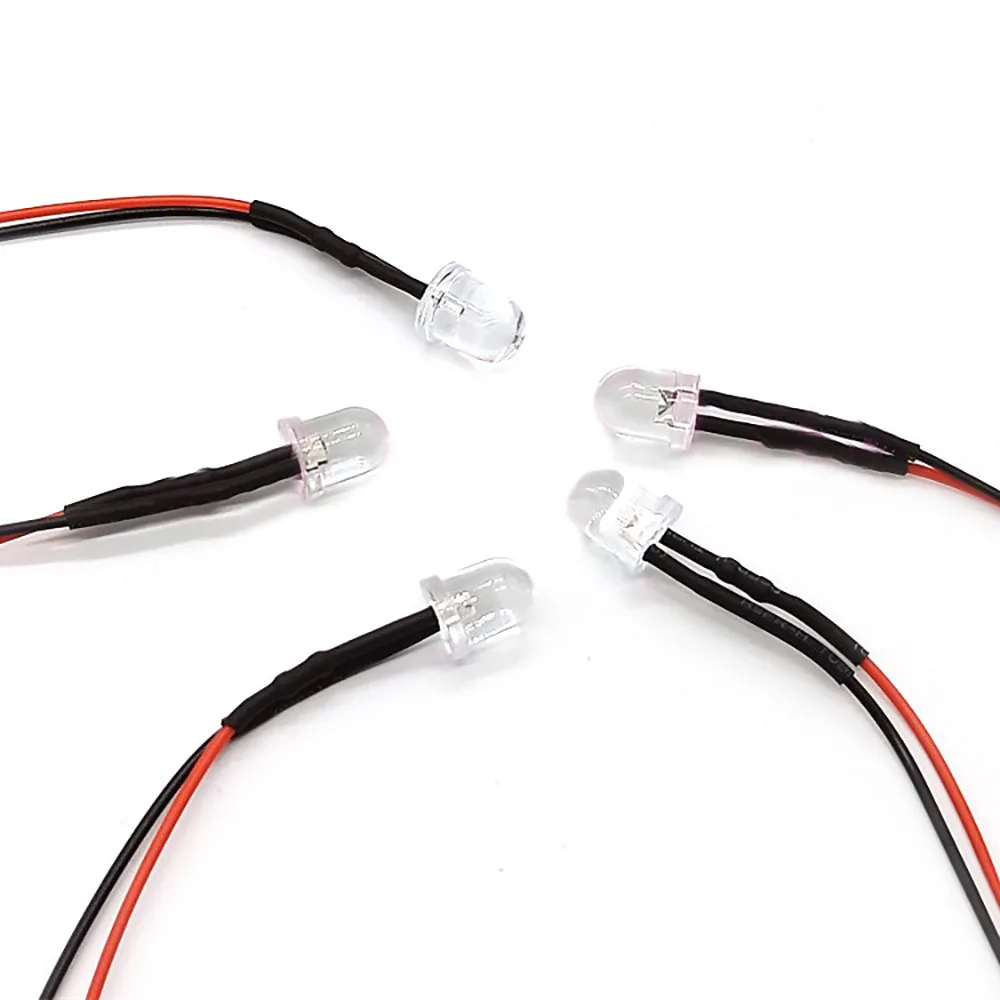10pcs 5mm Pre-Wired Emitting Diodes with Resistance Bulb Lights