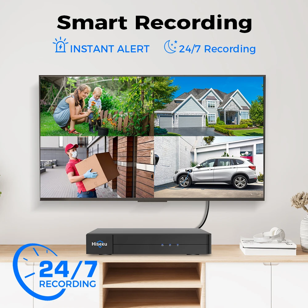 Hiseeu 5MP 4CH 8CH 16CH 5 IN1 XVR for AHD Analog TVI CVI CVBS Camera NVR For IP Cameras Vehicle/Face/Motion Detection Guard Live 5