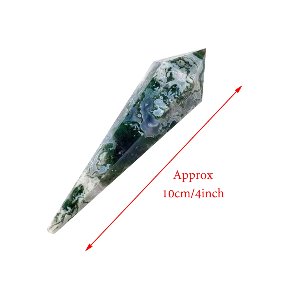 1Pc Rare Moss Agate Sceptre Quartz Druzy Natural Crystal Point Wand Tower Real Gemstone For FengShui Meditation Home Decor Gift