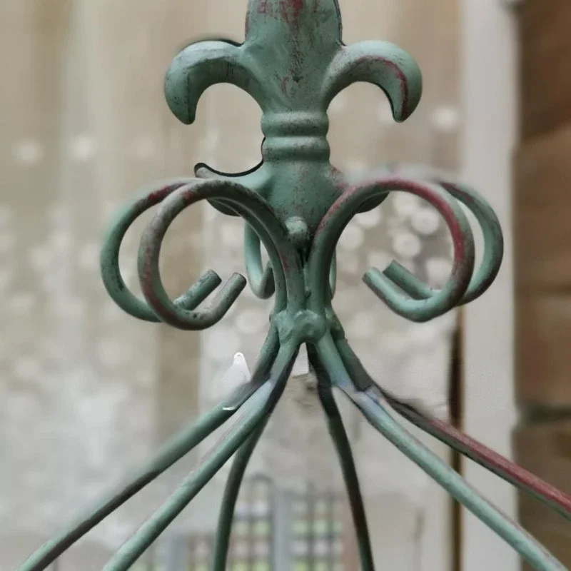 American Country Iron Art Pendurado Crown Basket, Espaço-Nivelamento Flower Rack, Jardim e Varanda Decoração, Display Planta em vaso, ao ar livre