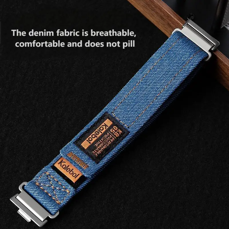 Denim Velcro Nylon Strap - Adjustable Replaceable Bracelet
