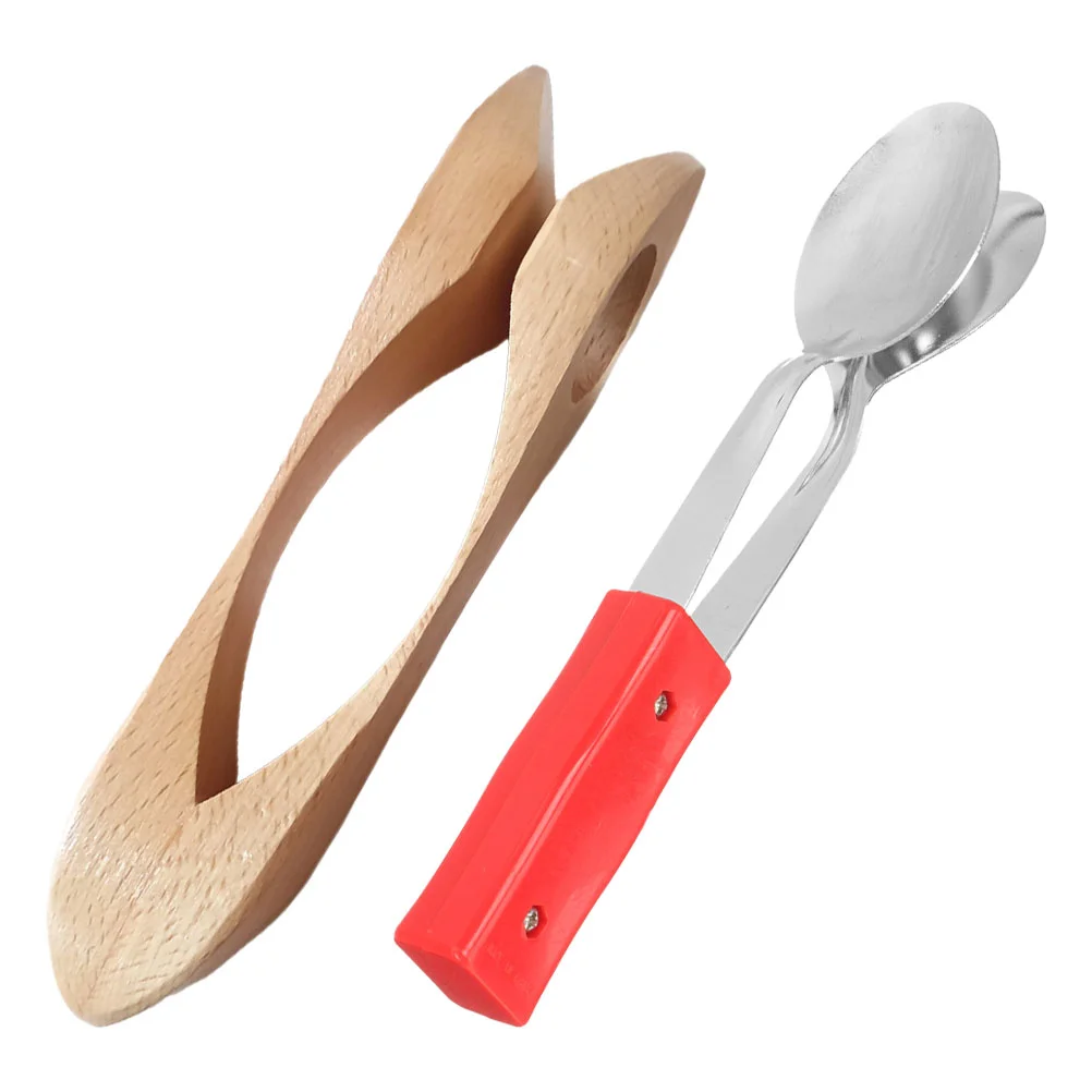 

2 Pcs Music Spoon Instrument Spoons Musical Instruments Plastic Handle Wooden Beech Percussion for Adults