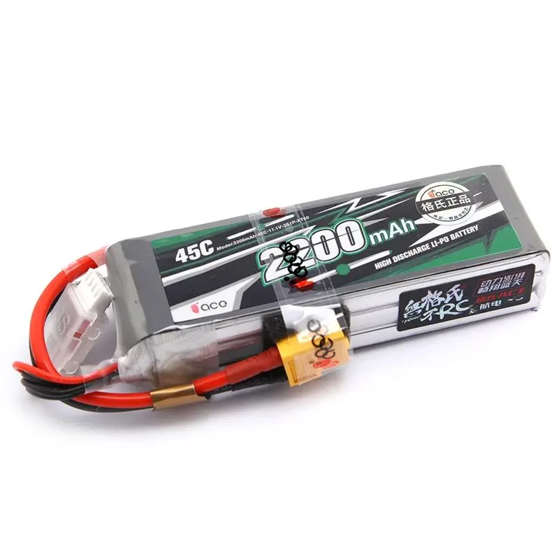 Batterie LiPo 3S 11.1V 2200mAh 30C/45C XT60 pour modélisme, épaisseur et connecteur XT60