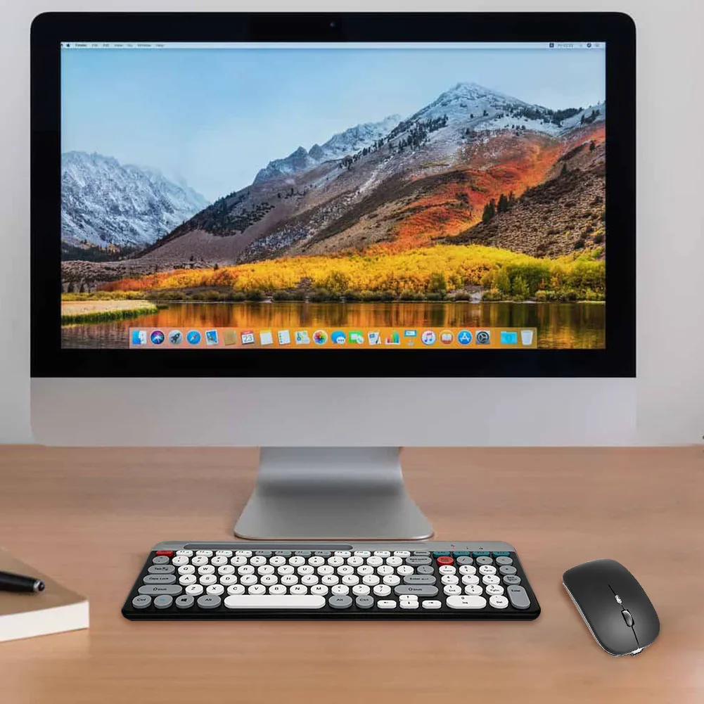 Ensemble clavier et souris ergonomique avec support téléphone_voghion.com