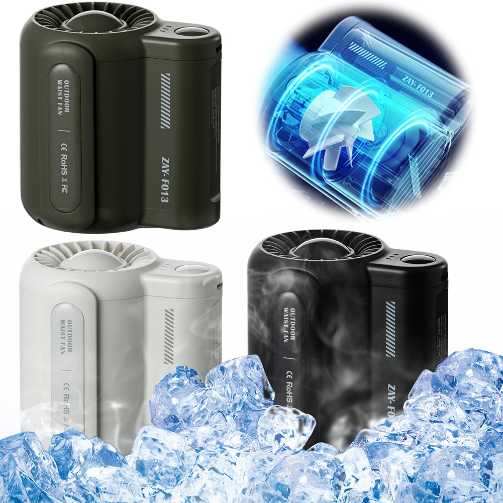 USB 충전식 강풍 미니 클립 선풍기, 휴대용 쿨러, 블레이드리스 행잉 허리 선풍기, 야외 캠핑 작업용 