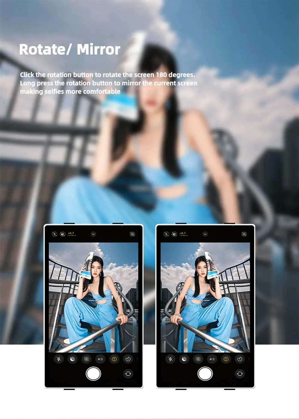 YELANGU TP01 Wireless Monitor Screen Using Phone Rear Camera For Selfie Vlog Liv