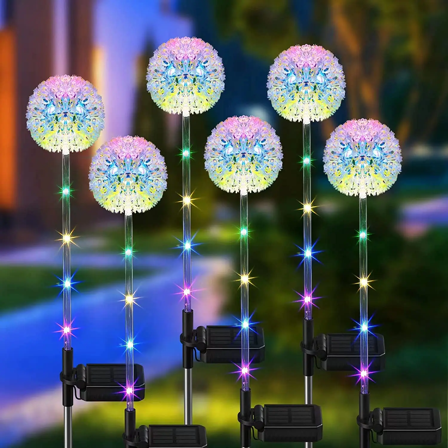 

Solar Lights Outdoor Garden 2Pack Upgraded Solar Dandelion Garden Lights Decorative with 36 LED Waterproof Colorful Solar Lights
