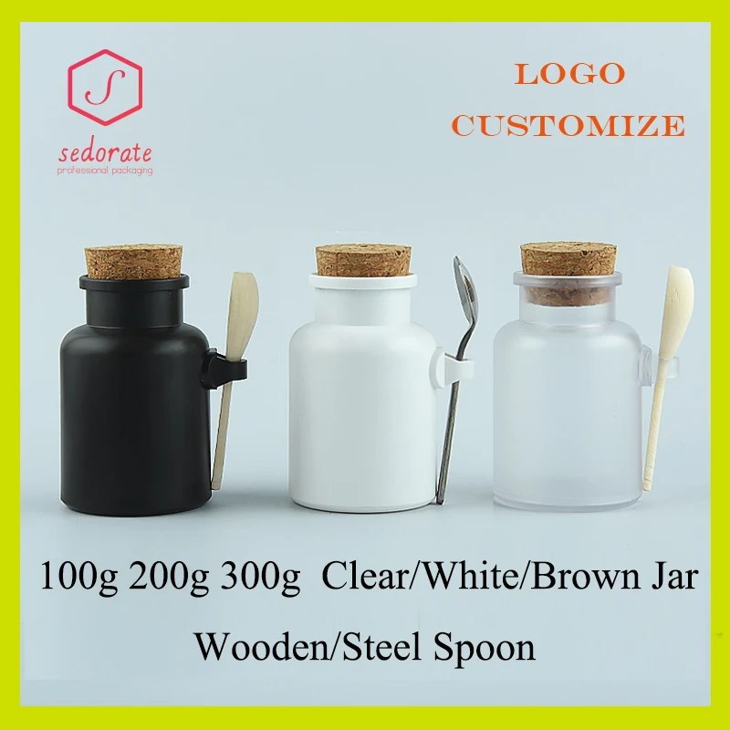 5101050pcs100200300gABSJarEmptyScrubPotCorkSpoonContainer
