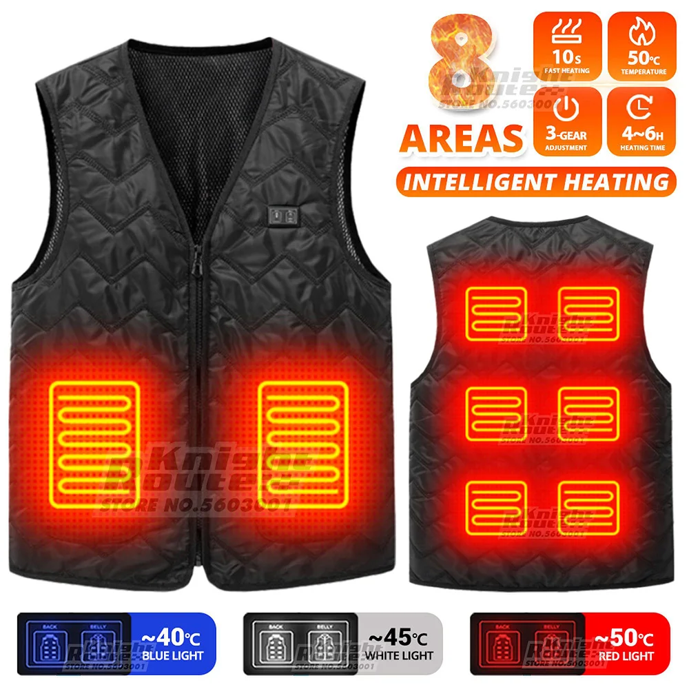

8 Areas Self Heating Vest Men's Heating jacket Thermal Women's USB Heated Vest Warm Clothing Outdoor Mountaineering Camping