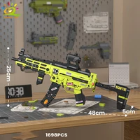 HUIQIBAO MP5 MOC Weapon Model Building Blocks Military Army Pistol Gun Display Technical Bricks Children’s Toy for Boy Game 4