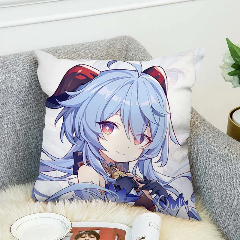 

Chair Cushion Cover 45x45cm Genshin Impact Decorative Pillowcase for Pillow Room Cushions Cute Pillows Pillowcases 40*40 Decor