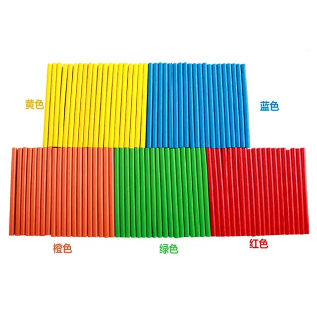 100pcs Colorful Bamboo Counting Sticks Mathematics Montessori Teaching Aids Counting Rod Kids Preschool Math Learning Toy Gift 5