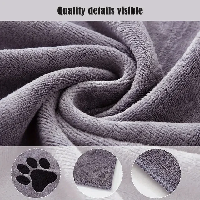 35*75cm/50*100cm Microfiber Pet Bath Towel Embroidered Super Soft Absorbent Cat for Dogs Grooming Supplies 5