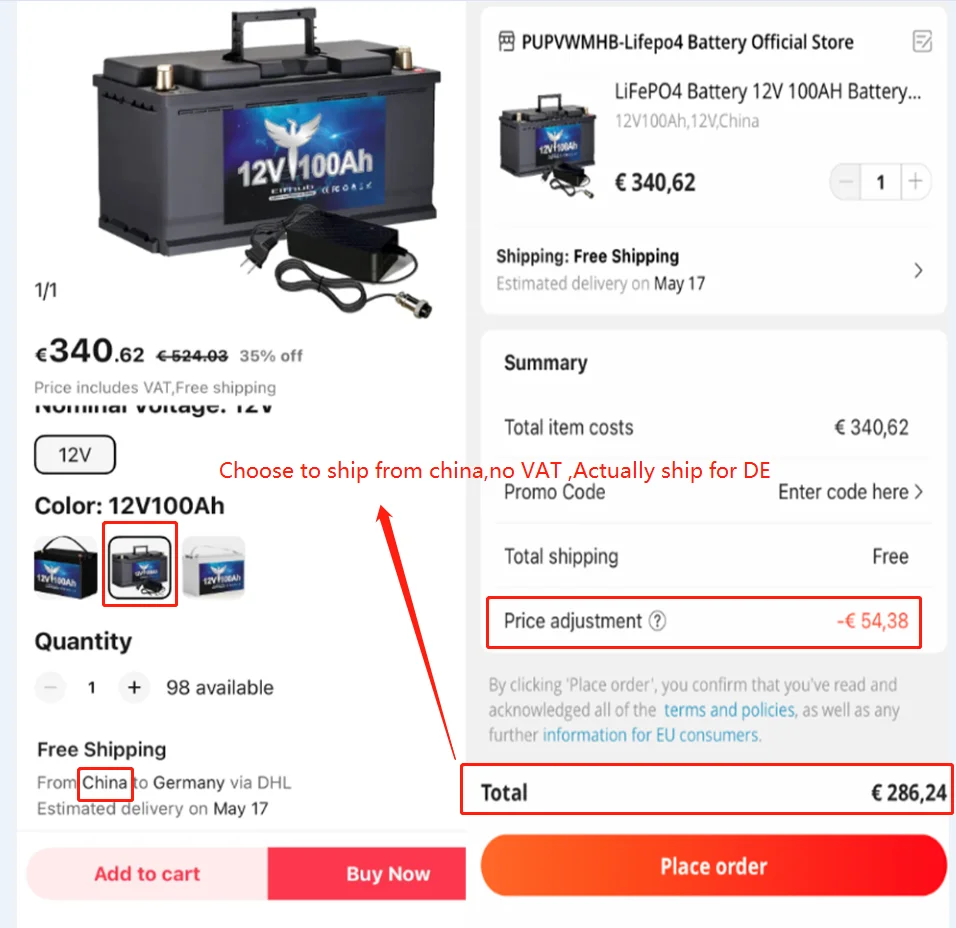 12.8V 100Ah LiFePO4 Lithium Battery With Bluetooth & Low-Temp Cutoff - Group 31 Size, 15000 Cycles, For RV, Solar, Trolling Motors