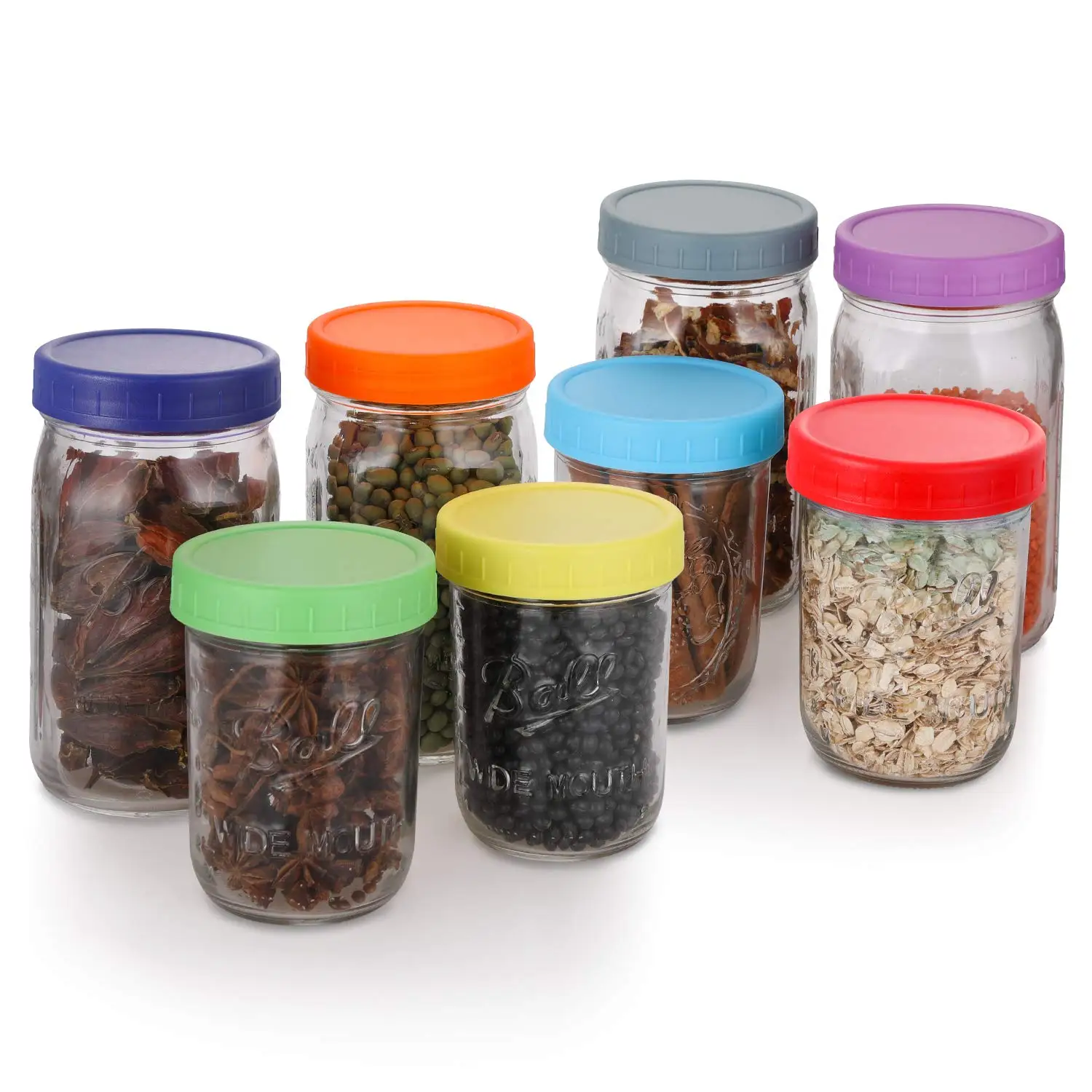 12PCS WIDE Mouth Mason Jar Lids PP Storage Caps Canning Jars Leak-Proof for Stanley Cup Accessories Kitchen Storage Organization