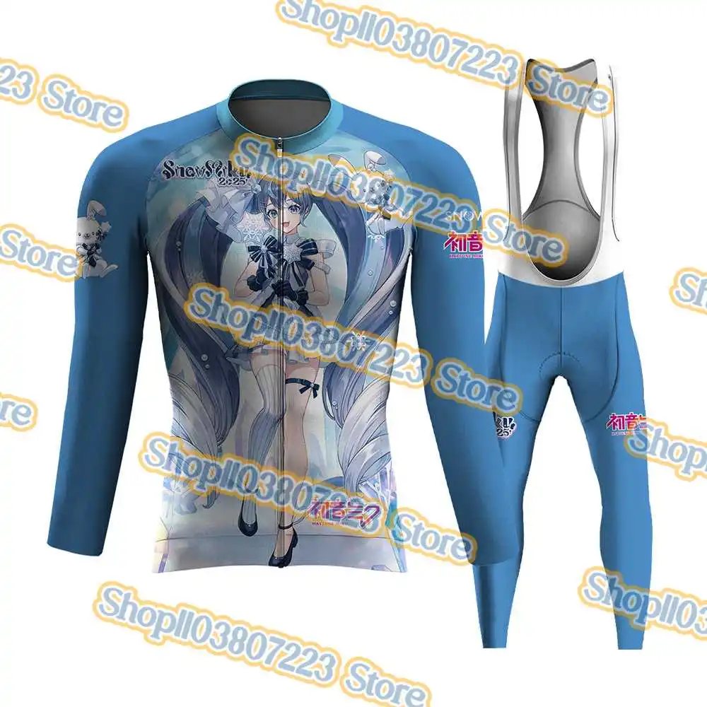 Anime Snow Miku New Cycling Jersey Set Cycling Clothing Road Bike Shirt Maillot Cyclisme Ride jersey