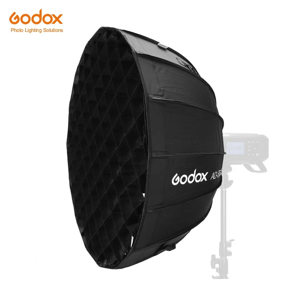 Godox Ad-S65S 65Cm Softbox Parabolico Profondo Argento Con Griglia A Nido D'Ape Softbox Con Montaggio Godox Per Ad400Pro