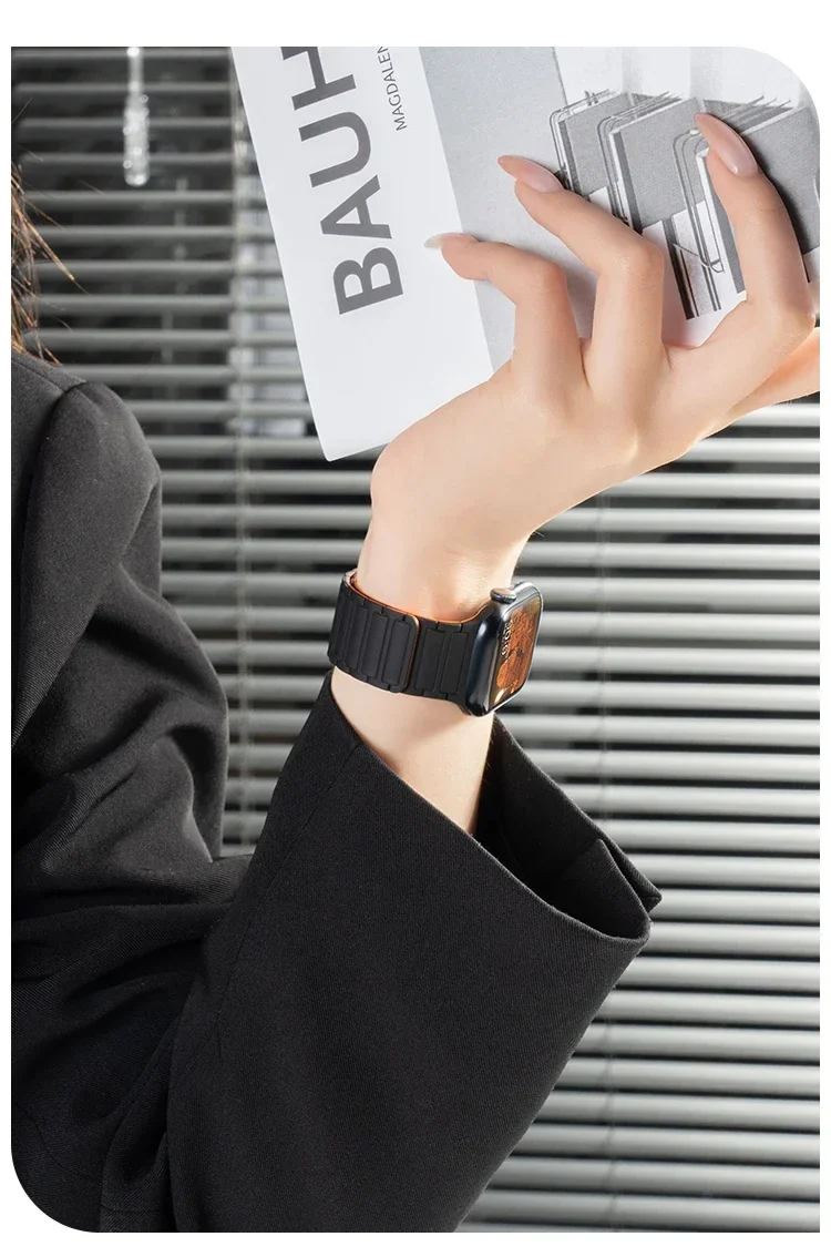 Silikonarmband für Apple Watch 46 mm 42 mm 49 mm 45 mm 41 mm 44 mm 40 mm Magnetband für IWatch Ultra 3/2 Serie 11 10 9 8 7 6 SE 5 – Detail 38