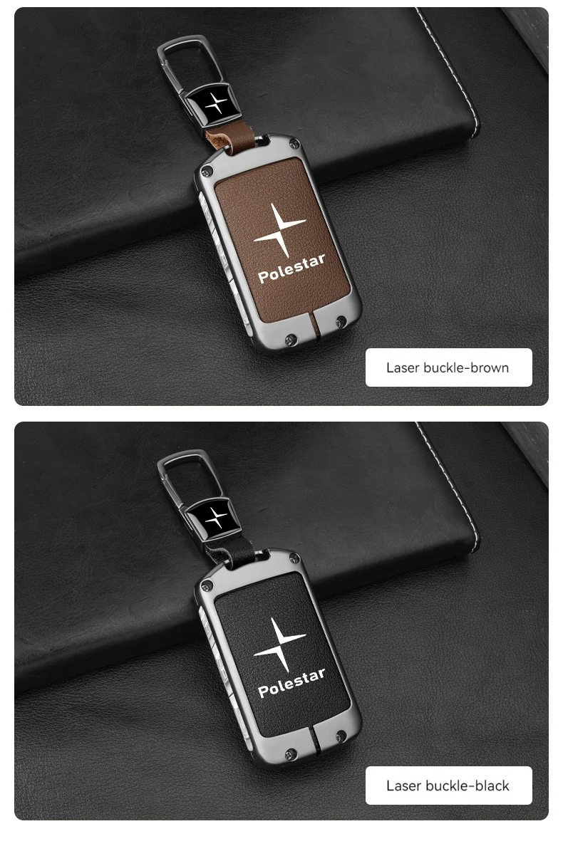 Auto Smart Remote Key Case Vollleder Abdeckung Schutz Halter Shell Für Volvo Polestar 2 Polestar 3 2023 2024 Keyless Schlüsselbund – Detail 10