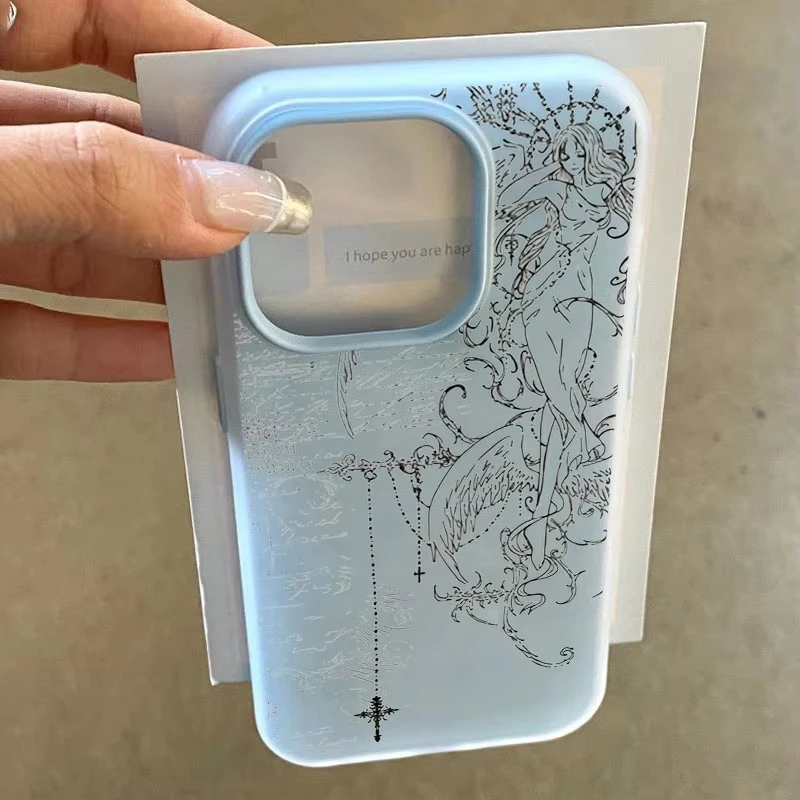 Gothic Angel Crossline Shockproof Phone Case