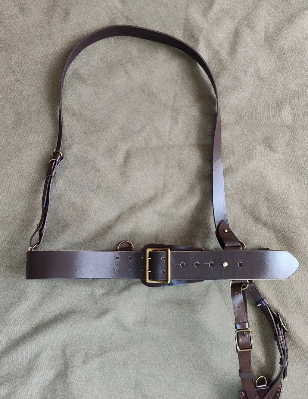 WW1 BRITISH ARMY Officers Sam Browne Belt & Double matching Cross