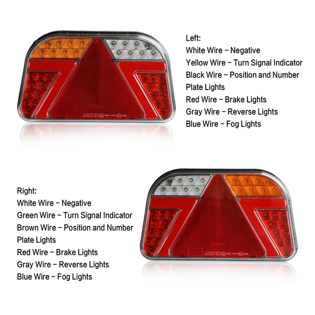 AOHEWEI – feux arrière de remorque LED 12V, 2 pièces, pour