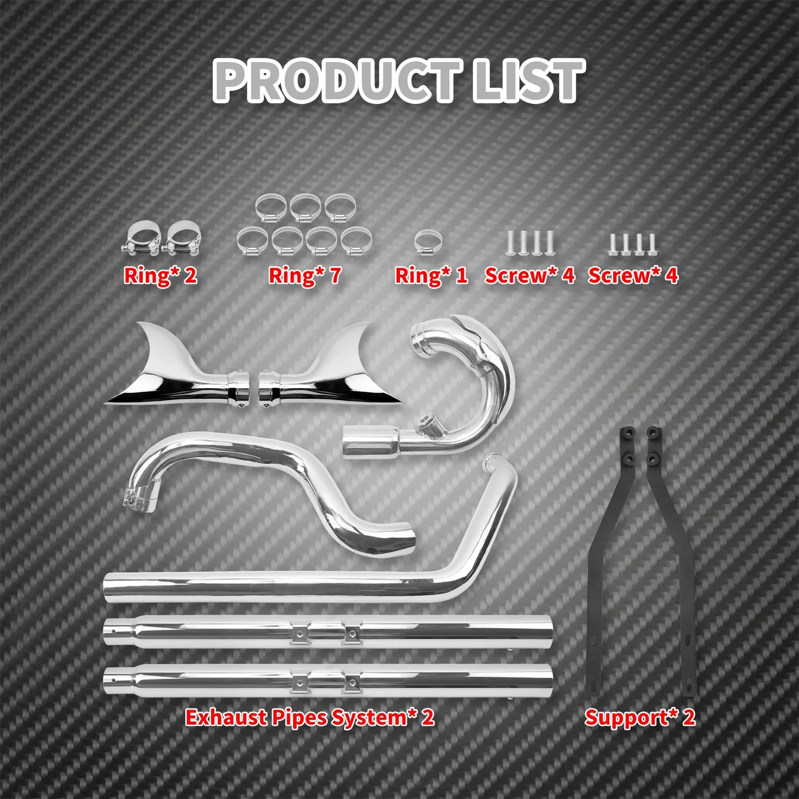 Motorcycle Exhaust Pipe Dual System Chrome for Harley Softail Breakout Slim FLS Fatboy FLSTF Deluxe FLSTN Standard FXST 07-