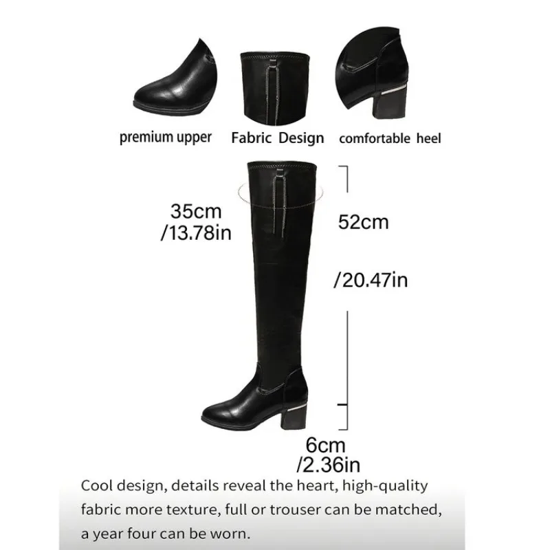 Schwarze Overknee Stiefel Für Damen Mit Blockabsatz Und Wildleder_voghion.com