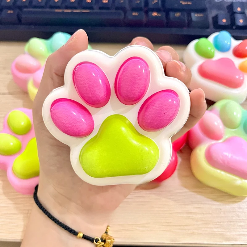 1Pcs Soft Sticky Stress Relief Relax Toys Squeeze Cat Paw Toys Decompressing Pinching Cat Paw PU Slow Rebound Toy 3